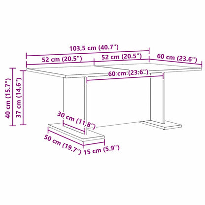 Tavolino da salotto Rovere nero 103,5 x 60 x 40 cm | homemem39