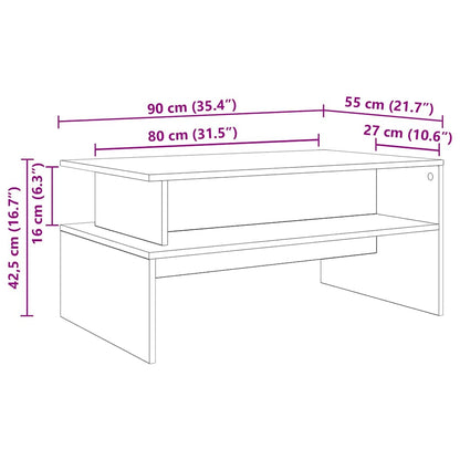 Tavolino da salotto rovere artigianale 90 x 55 x 42.5 cm