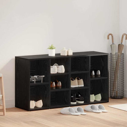 Panca per scarpe con lo scaffale Rovere nero 103 x 30 x 54.5 cm