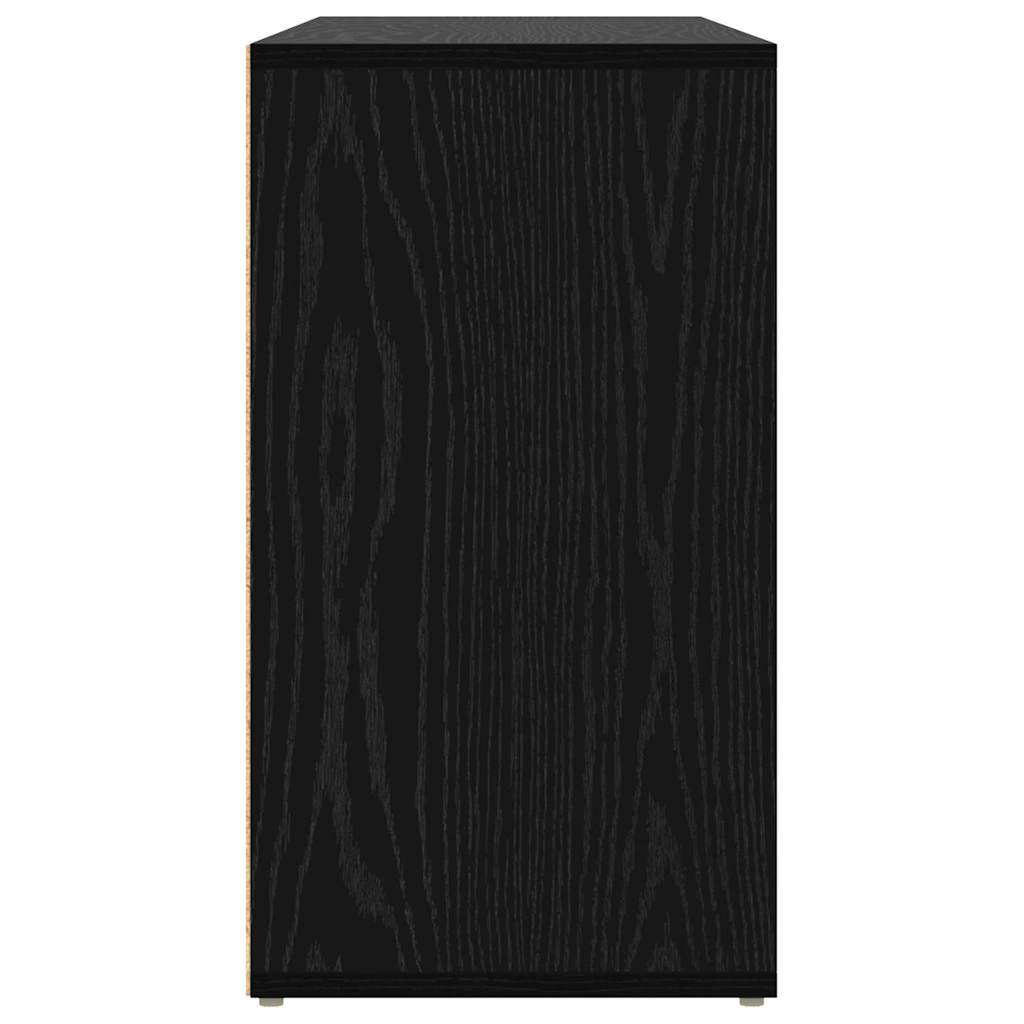 Panca per scarpe con lo scaffale Rovere nero 103 x 30 x 54.5 cm