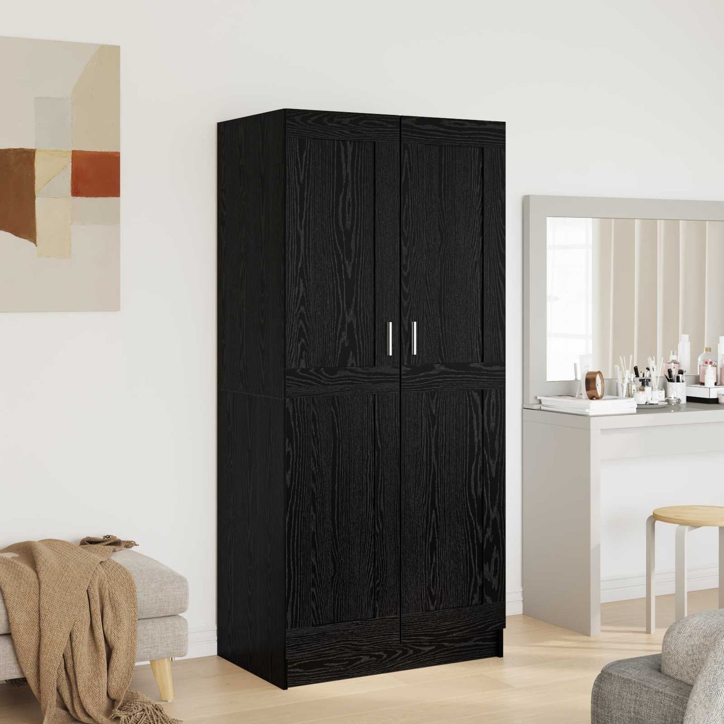 Guardaroba Rovere Nero 82,5 x 51,5 x 180 cm Legno multistrato