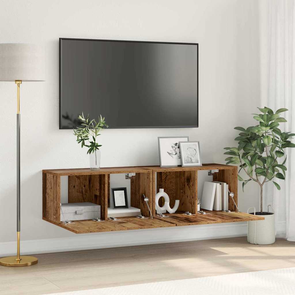 Mobile TV 2 pcs Multicolore 60 x 30 x 30 cm Legno multistrato