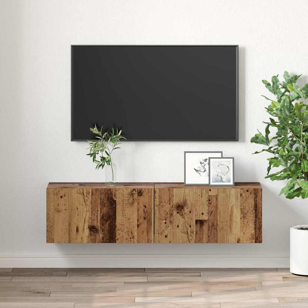 Mobile TV 2 pcs Multicolore 60 x 30 x 30 cm Legno multistrato