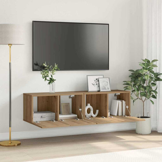 Mobile TV 2 pcs Marrone 60 x 30 x 30 cm Legno multistrato