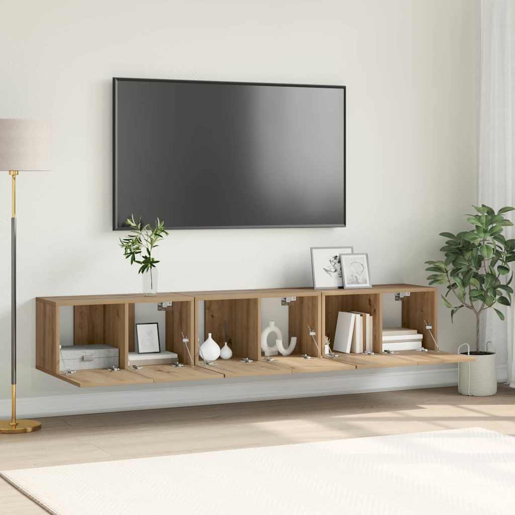 Mobile TV 3 pcs Marrone 60 x 30 x 30 cm Legno multistrato