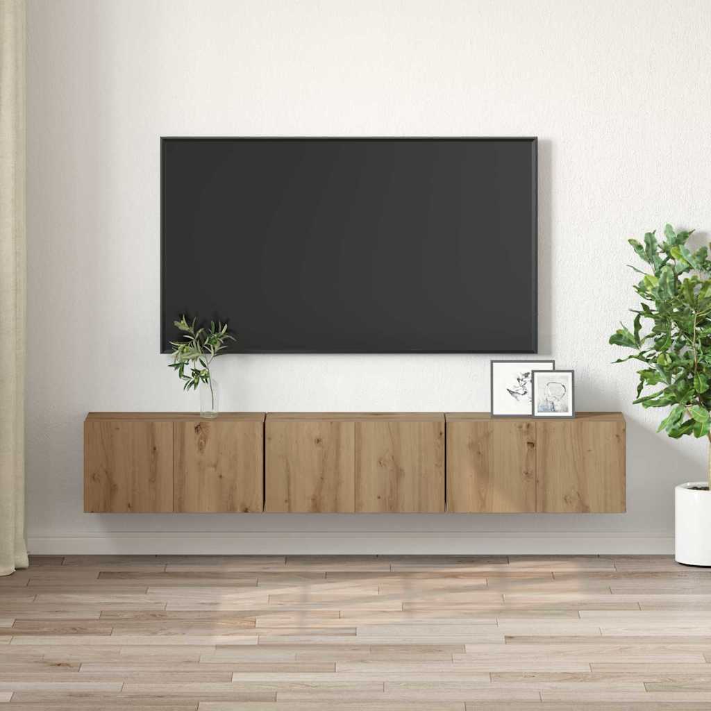 Mobile TV 3 pcs Marrone 60 x 30 x 30 cm Legno multistrato