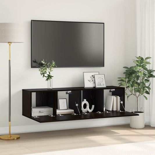 Mobile TV 2 pcs Nero 60 x 30 x 30 cm Legno multistrato