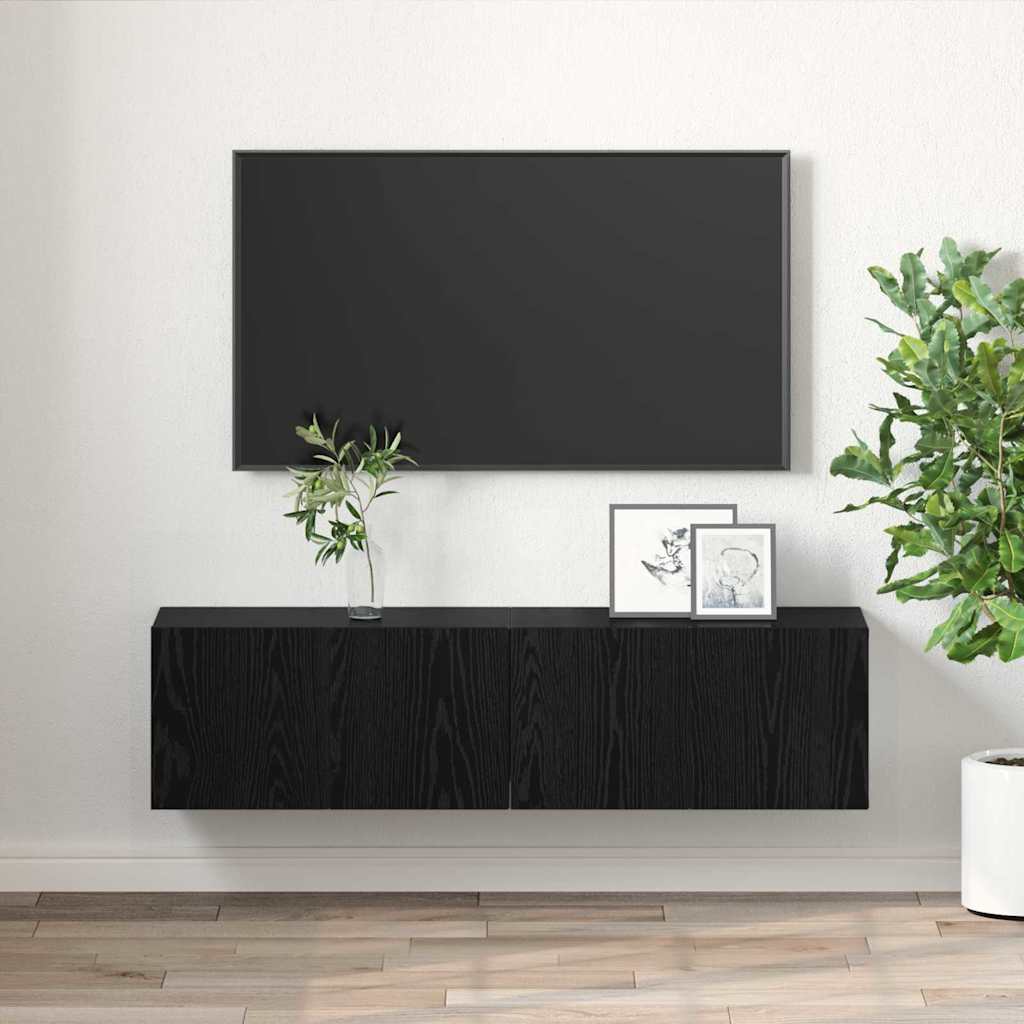 Mobile TV 2 pcs Nero 60 x 30 x 30 cm Legno multistrato