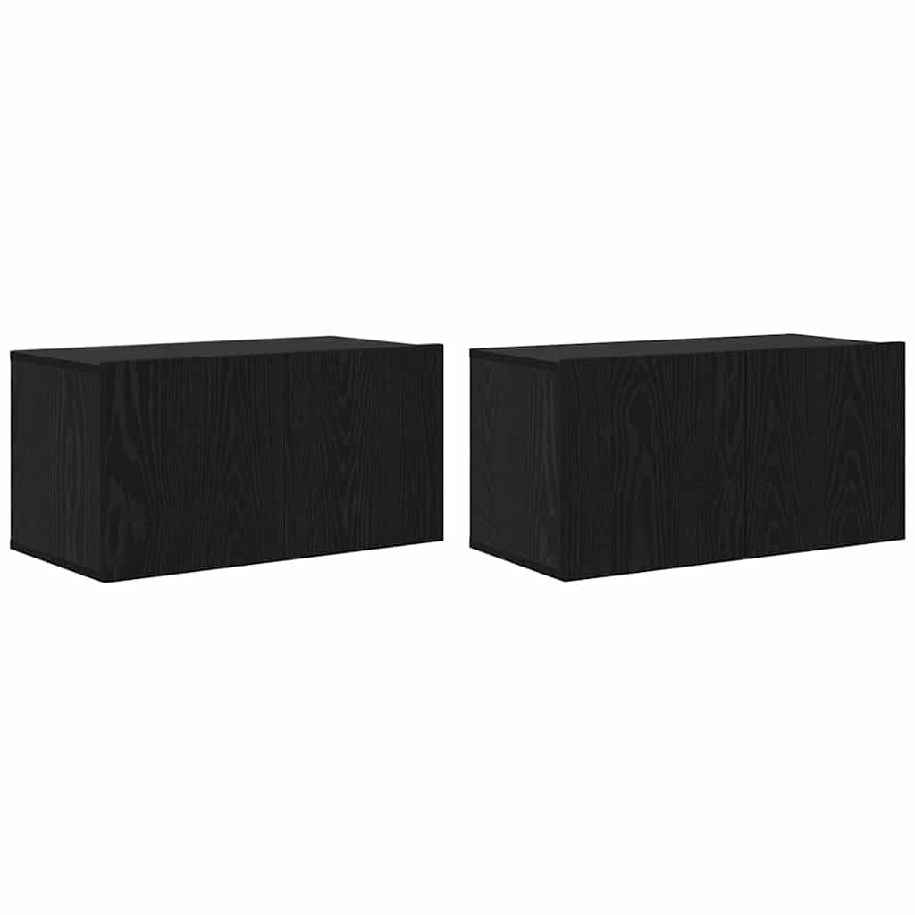 Mobile TV 2 pcs Nero 60 x 30 x 30 cm Legno multistrato