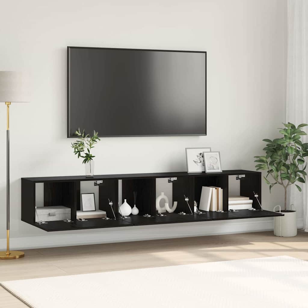 Mobile TV 3 pcs Nero 60 x 30 x 30 cm Legno multistrato