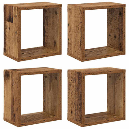 Scaffali da parete 4 pcs Legno vecchio Legno multistrato | homemem39