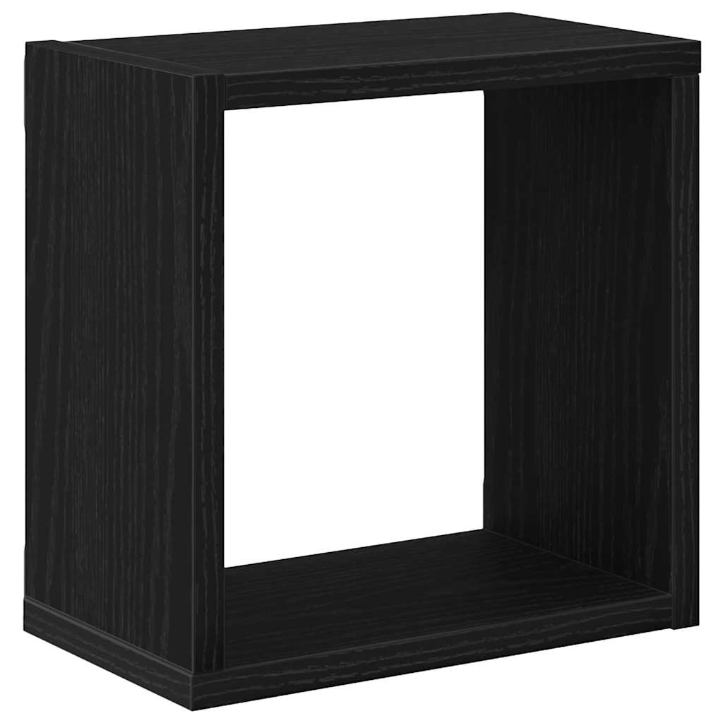 Scaffali da parete 4 pcs Rovere Nero Legno multistrato | homemem39