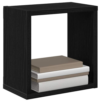 Scaffali da parete 4 pcs Rovere Nero Legno multistrato | homemem39