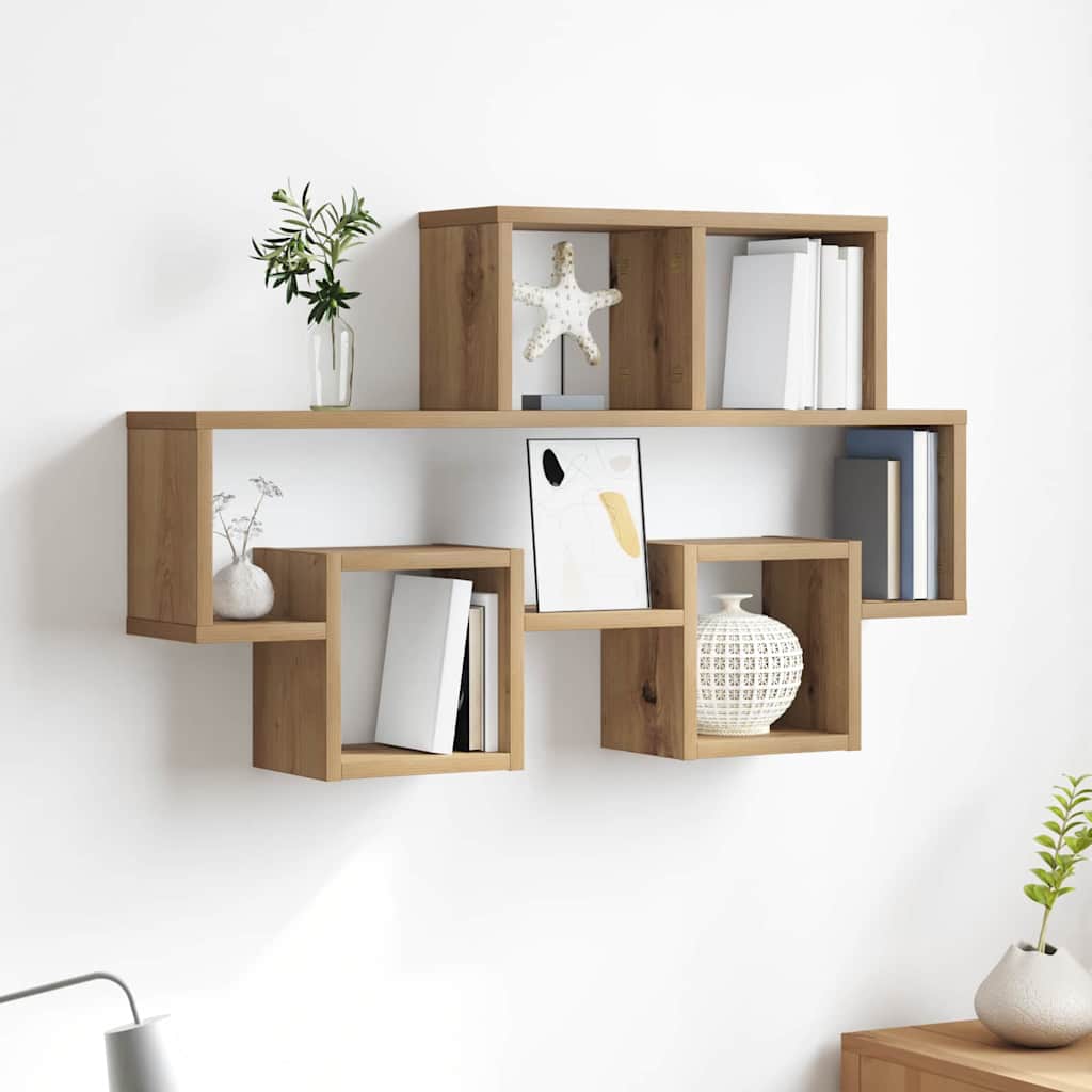 Scaffale da parete A parete rovere artigianale 82 x 15 x 51 cm | homemem39