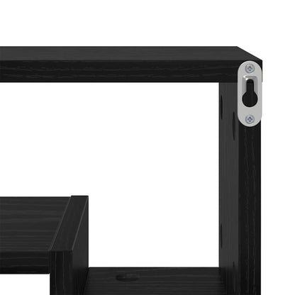 Scaffale da parete con lo scaffale Rovere nero 82 x 15 x 51 cm | homemem39