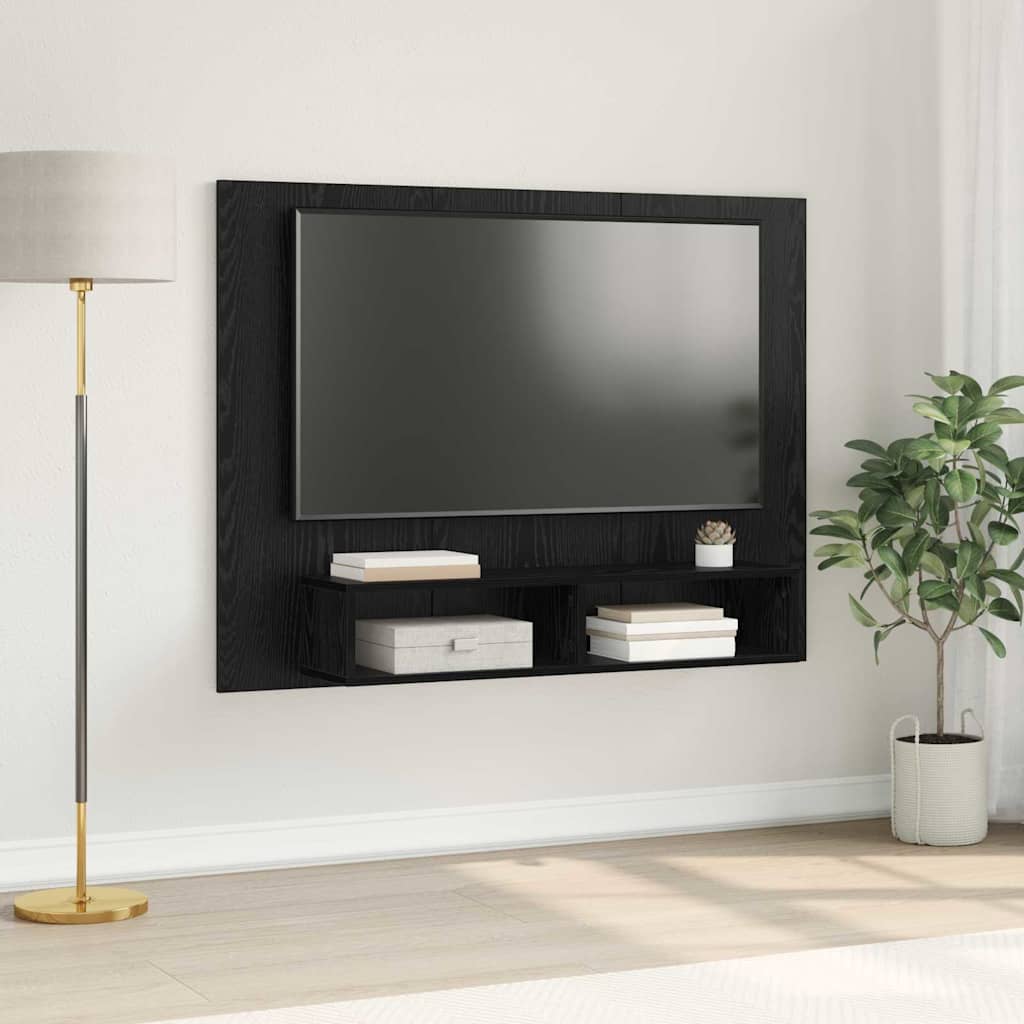 Set mobile TV Rovere Nero 120 x 23,5 x 90 cm Legno multistrato