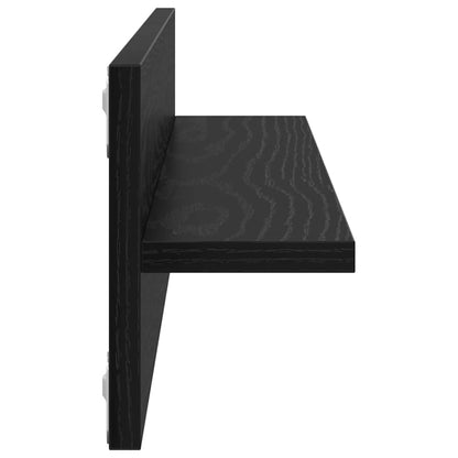 Scaffale da parete 2 pcs Rovere Nero 80 x 11,5 x 18 cm