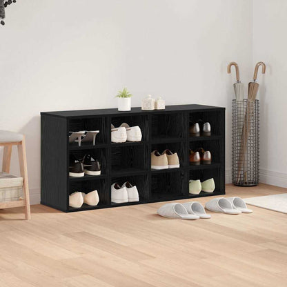 Mobile per scarpe con lo scaffale Rovere Nero 103 x 30 x 51 cm
