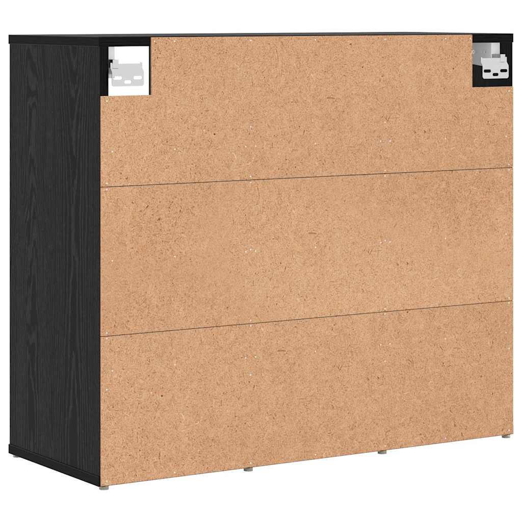 Mobile per scarpe con lo scaffale Rovere Nero 77,5 x 30 x 67 cm