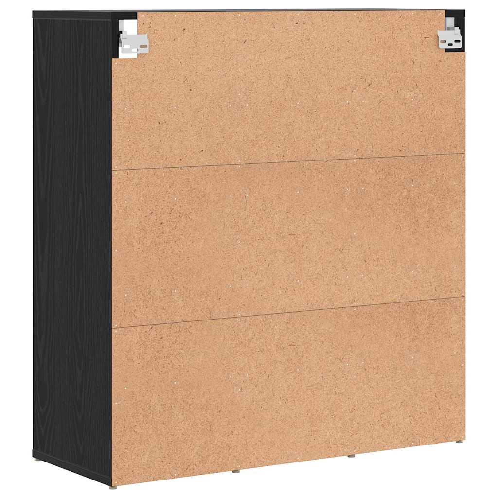 Mobile per scarpe Rovere Nero 77,5 x 30 x 83,5 cm