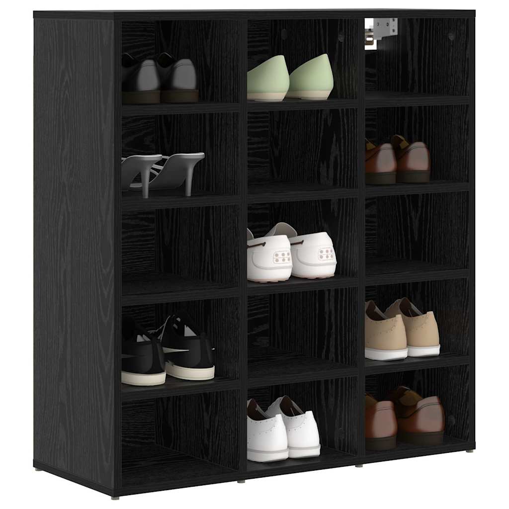 Mobile per scarpe Rovere Nero 77,5 x 30 x 83,5 cm