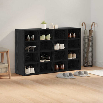 Mobile per scarpe con lo scaffale Rovere Nero 103 x 30 x 67 cm