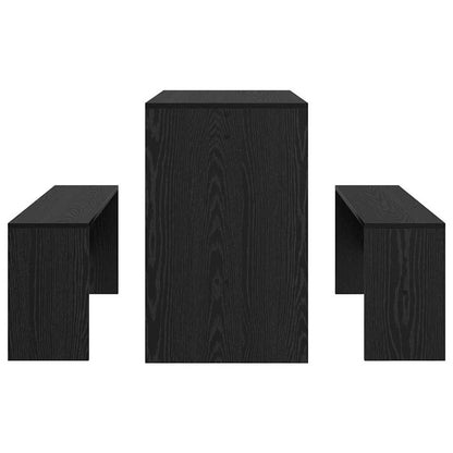 Set da pranzo 2 pcs Rovere nero 97 x 47 x 75 cm