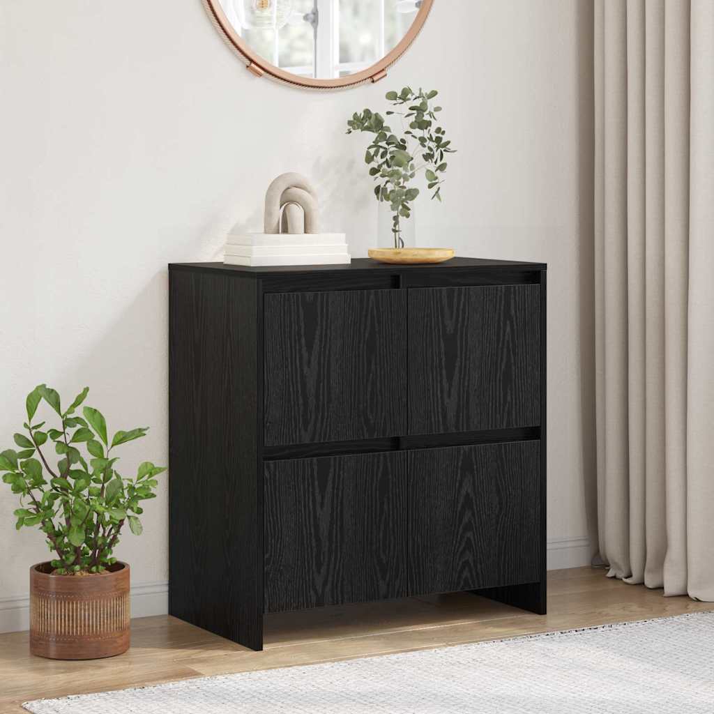Credenza Rovere nero 70 x 41 x 75 cm Legno multistrato