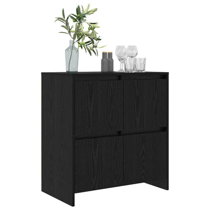 Credenza Rovere Nero 70 x 41 x 75 cm Legno multistrato