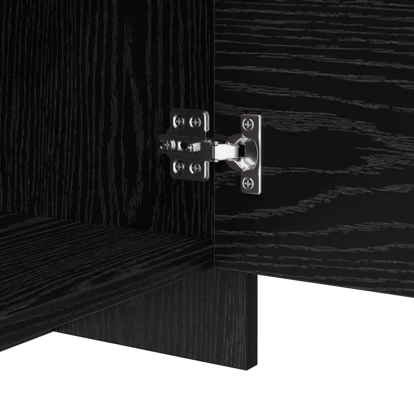 Set mobile TV Rovere Nero 90 x 35 x 40 cm Legno multistrato