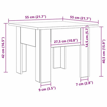 Tavolino da salotto Rovere artigianale 55 x 55 x 42 cm | homemem39
