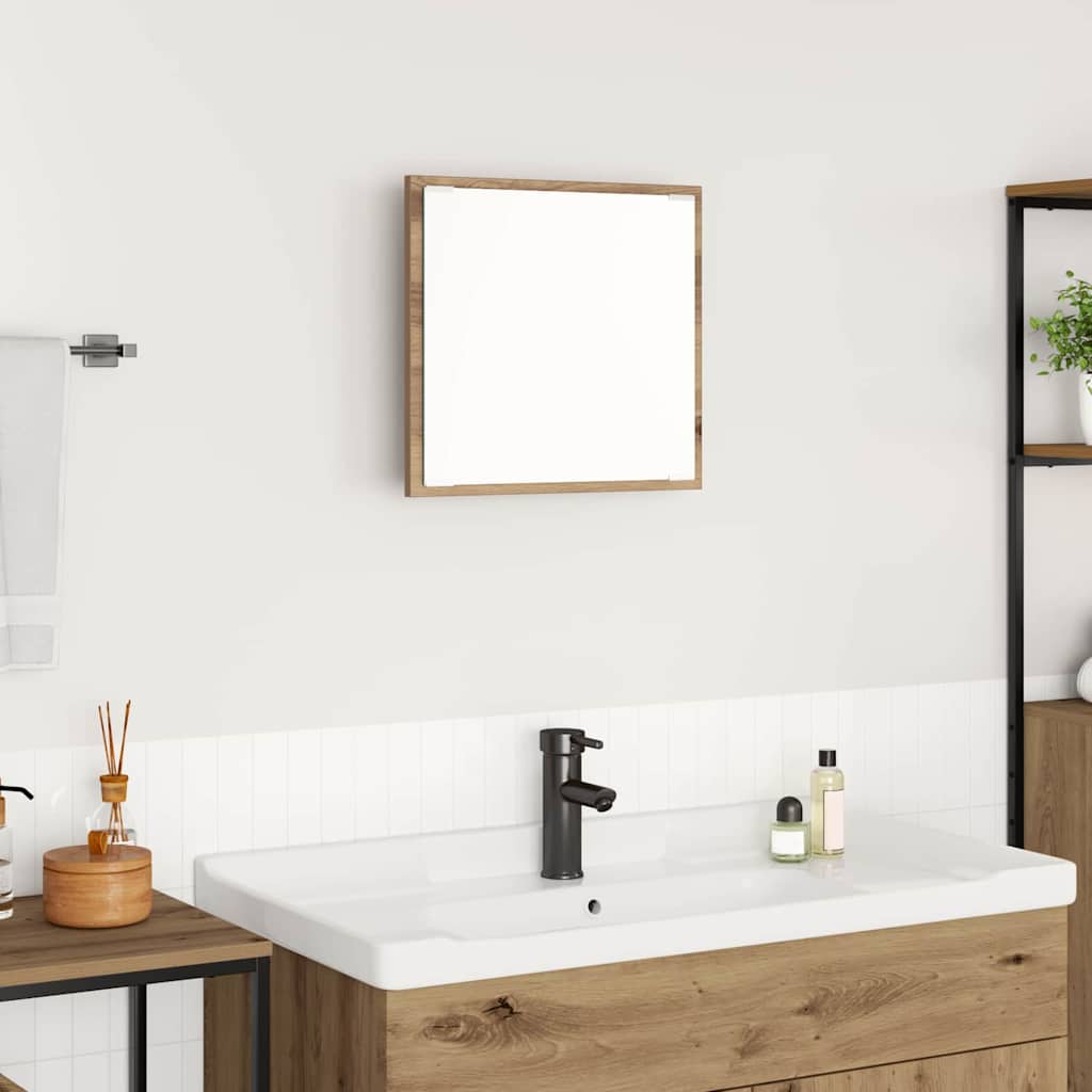 Specchio da bagno LED Rovere artigianale 40 x 37 x 8.5 cm | homemem39