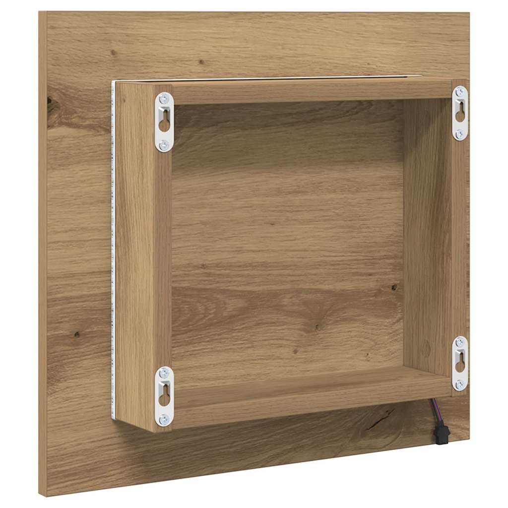 Specchio da bagno LED Rovere artigianale 40 x 37 x 8.5 cm | homemem39