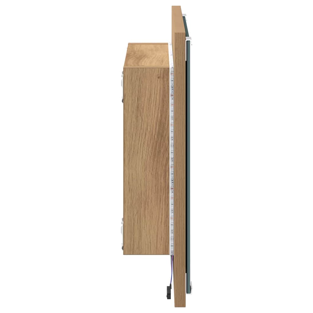Specchio da bagno LED Rovere artigianale 40 x 37 x 8.5 cm | homemem39