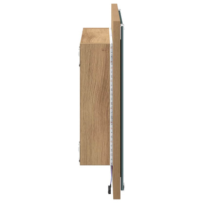 Specchio da bagno LED Rovere artigianale 40 x 37 x 8.5 cm | homemem39