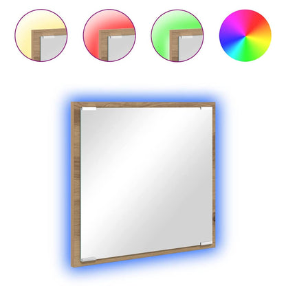 Specchio da bagno LED Rovere artigianale 40 x 37 x 8.5 cm | homemem39