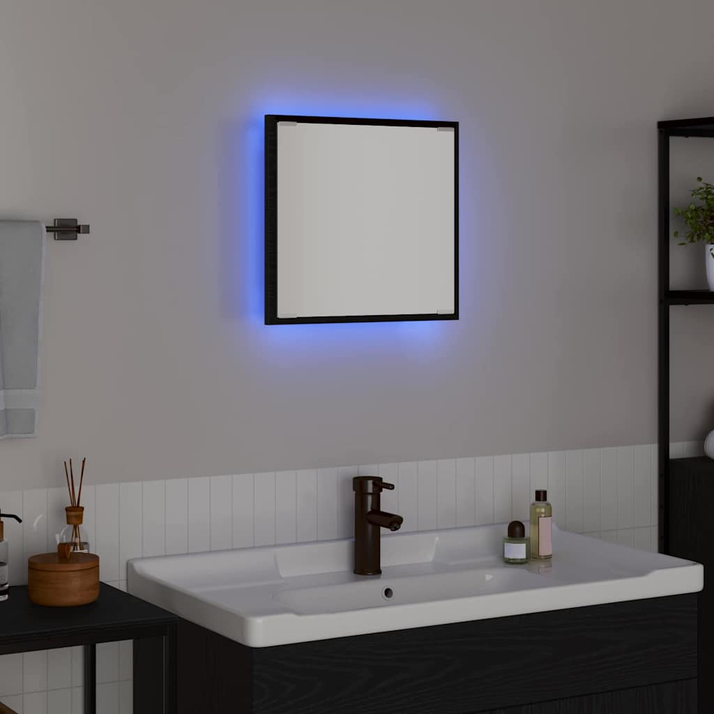 Specchio da bagno LED Rovere Nero 40 x 37 x 8.5 cm | homemem39