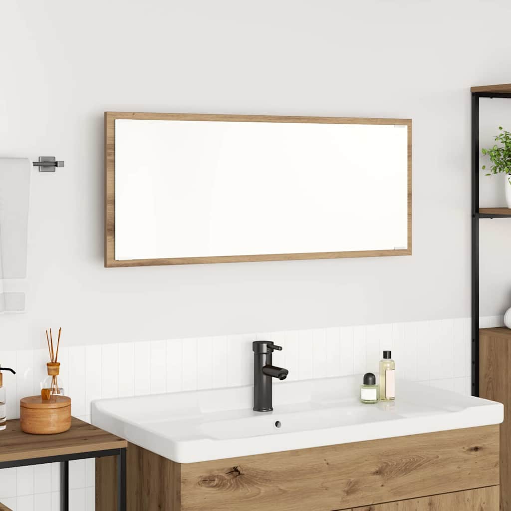 Specchio Rovere artigianale 90 x 8,5 x 37 cm | homemem39