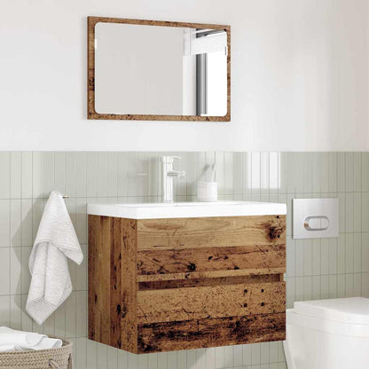Set di mobili per il bagno con cassetto 2 pcs Legno vecchio