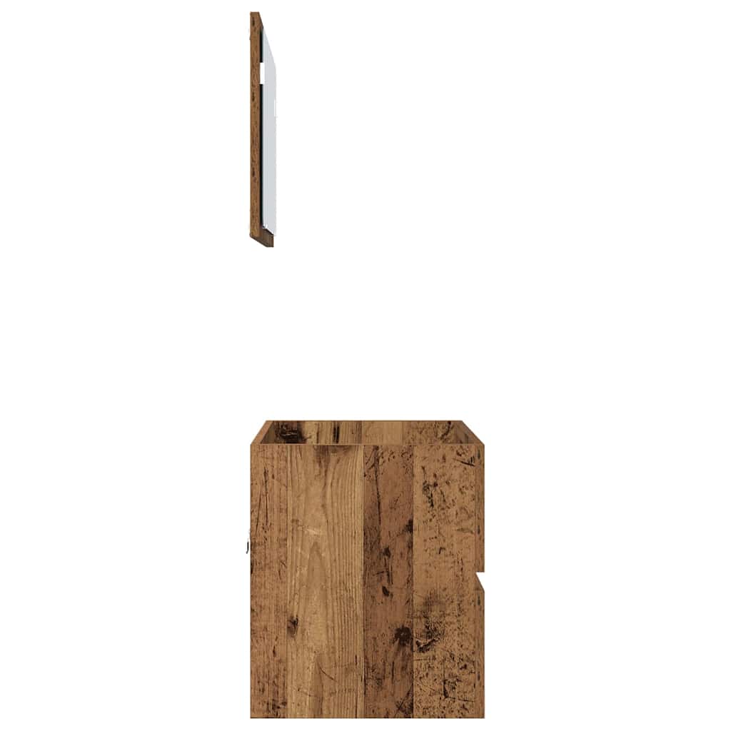 Set di mobili per il bagno con cassetto 2 pcs Legno vecchio