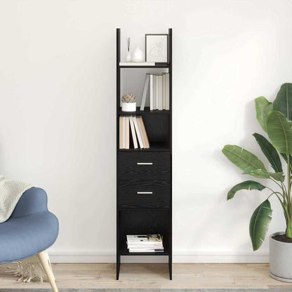 Armadio per Libri Rovere nero 40 x 35 x 180 cm