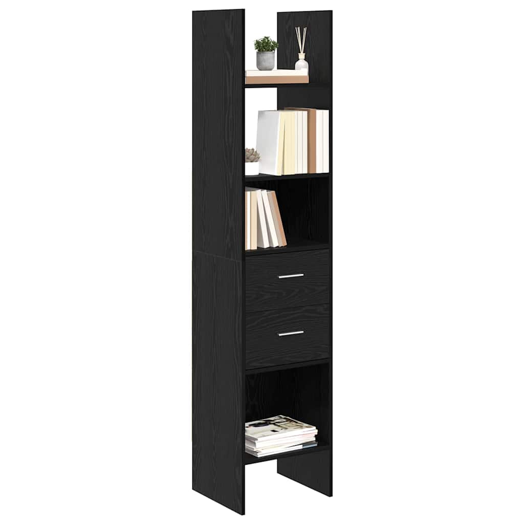 Armadio per Libri Rovere nero 40 x 35 x 180 cm