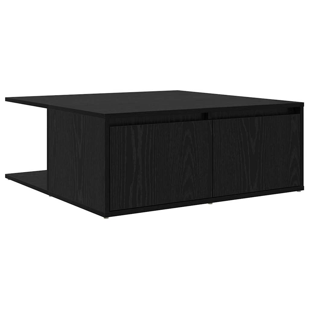 Tavolino da salotto con cassetto Rovere nero 80 x 80 x 31 cm