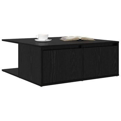 Tavolino da salotto con cassetto Rovere nero 80 x 80 x 31 cm