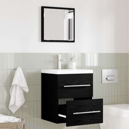 Set di mobili per il bagno con cassetto Nero 41 x 38,5 x 48 cm