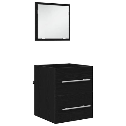 Set di mobili per il bagno con cassetto Nero 41 x 38,5 x 48 cm