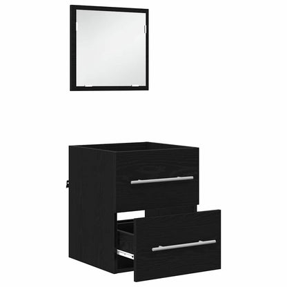 Set di mobili per il bagno con cassetto Nero 41 x 38,5 x 48 cm