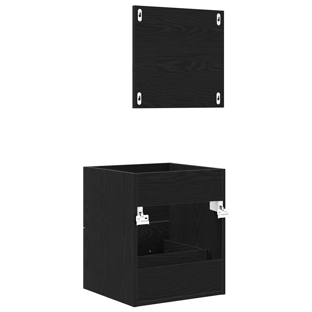 Set di mobili per il bagno con cassetto Nero 41 x 38,5 x 48 cm | homemem39