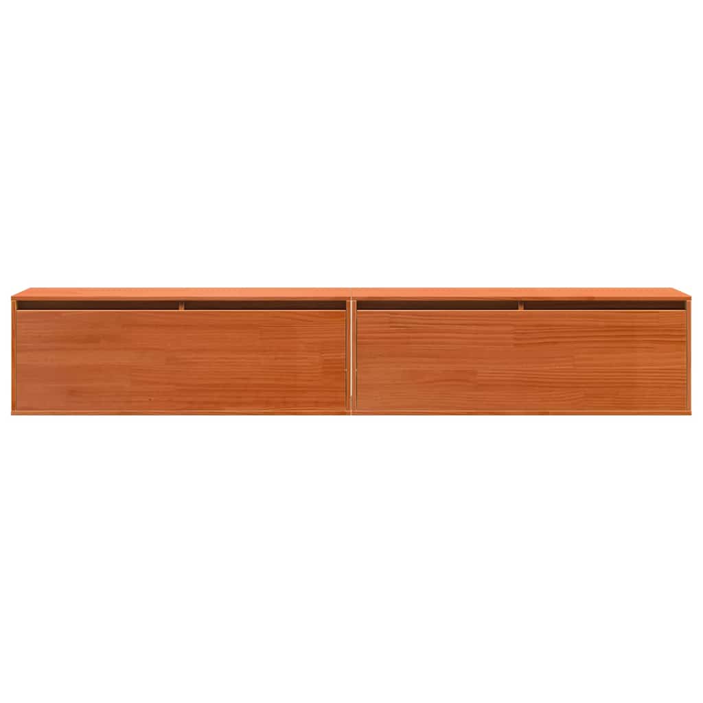 Armadietto a muro con lo scaffale Marrone cerato Pino massello | homemem39