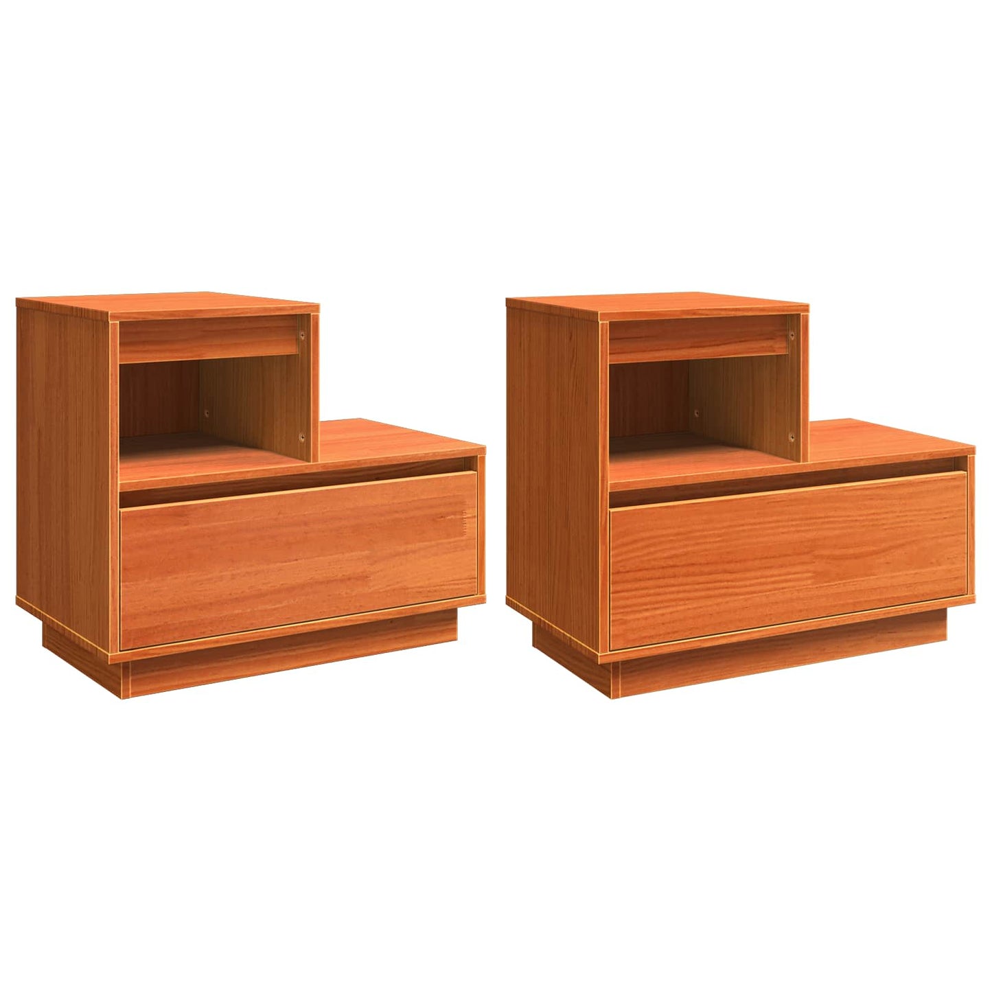 Armadio da Notte 2 pcs Marrone cerato 60 x 34 x 51 cm